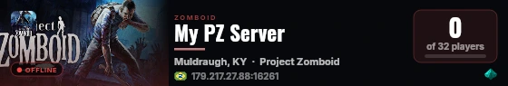 My PZ Server live status badge