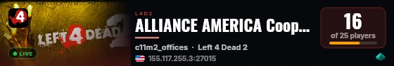 ALLIANCE AMERICA Coop-25 live status badge