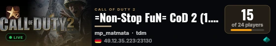=Non-Stop FuN= CoD 2 (1.3) live status badge