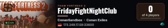 FridayFightNightClub live status badge