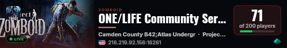 ONE/LIFE Community Server | Season 1 | Modded | Wiped 7/31 live status badge