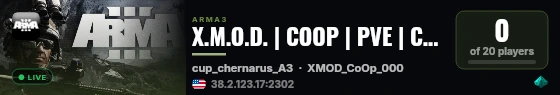 X.M.O.D. | COOP | PVE | Custom:AI | Game Master Style Hosted By live status badge