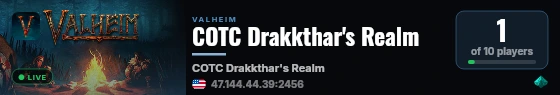 COTC Drakkthar's Realm live status badge