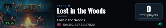 Lost in the Woods live status badge