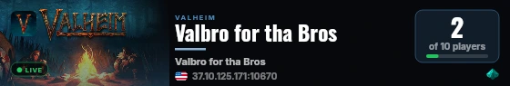 Valbro for tha Bros live status badge