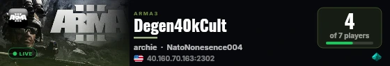 Degen40kCult live status badge