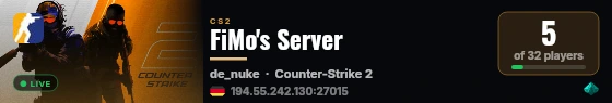 FiMo's Server live status badge