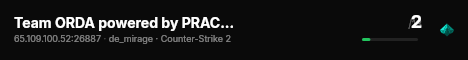 Team ORDA powered by PRACC.COM live status badge