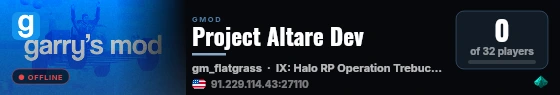Project Altare Dev live status badge