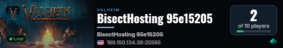 BisectHosting 95e15205 live status badge
