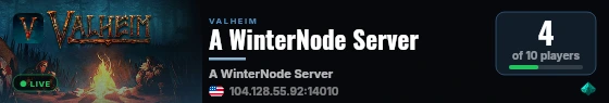 A WinterNode Server live status badge