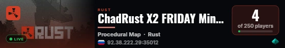 ChadRust X2 FRIDAY MiniMap NoLimit /Kit /Gifts /Uretro live status badge