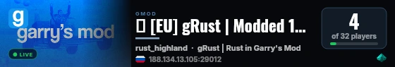★ [EU] gRust | Modded 1000000x live status badge