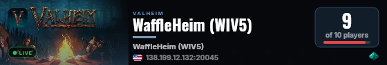 WaffleHeim (WIV5) live status badge