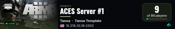 ACES Server #1 live status badge