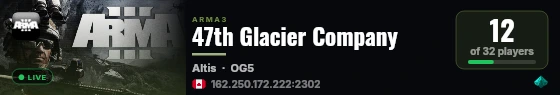 47th Glacier Company live status badge
