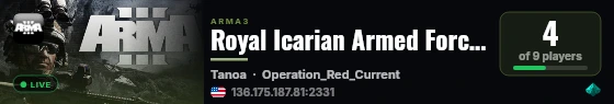 Royal Icarian Armed Forces live status badge