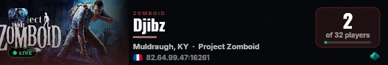 Djibz live status badge