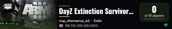 DayZ Extinction Survivors Chernarus live status badge