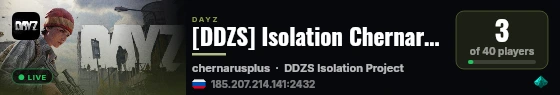 [DDZS] Isolation Chernarus PVE 2 live status badge