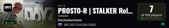 PROSTO-R | STALKER RolePlay live status badge