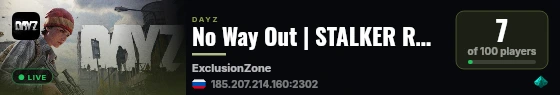 No Way Out | STALKER RP | DayZ | https://discord.gg/dayznowayou live status badge