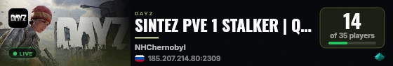 SINTEZ PVE 1 STALKER | Quests | Bots | Skills | Cars live status badge