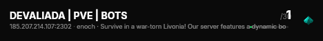DEVALIADA | PVE | BOTS live status badge