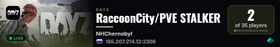 RaccoonCity/PVE STALKER live status badge