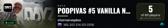PODPIVAS #5 VANILLA NO MODS live status badge