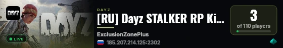 [RU] Dayz STALKER RP Kill Or die vk/dayz_kod NO WHITELIST live status badge