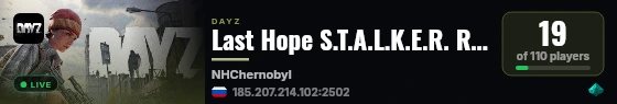 Last Hope S.T.A.L.K.E.R. RP NH NO WHITE LIST vk.com/lastohope live status badge