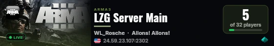 LZG Server Main live status badge