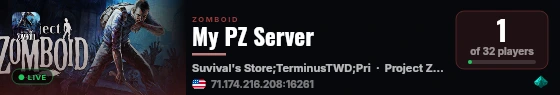 My PZ Server live status badge