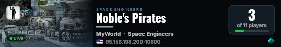 Noble's Pirates live status badge
