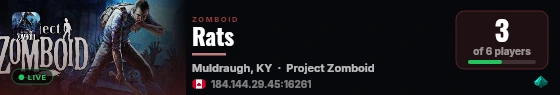 Rats live status badge
