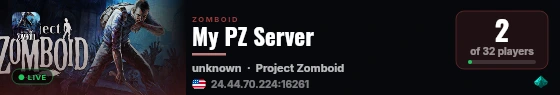My PZ Server live status badge