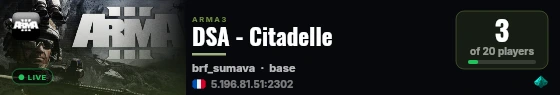 DSA - Citadelle live status badge