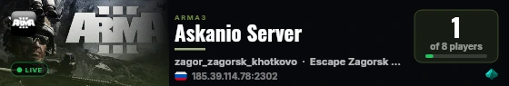 Askanio Server live status badge