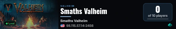 Smaths Valheim live status badge