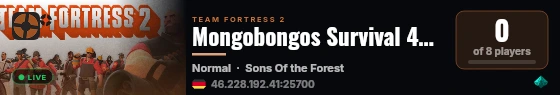 Mongobongos Survival 4Netplayers live status badge