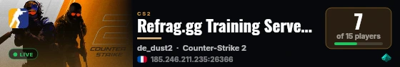Refrag.gg Training Server (Competitor) live status badge