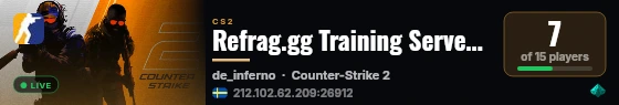Refrag.gg Training Server (Competitor) live status badge