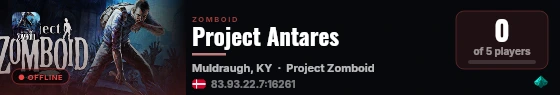 Project Antares live status badge