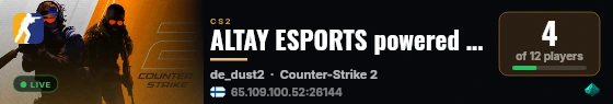 ALTAY ESPORTS powered by PRACC.COM live status badge
