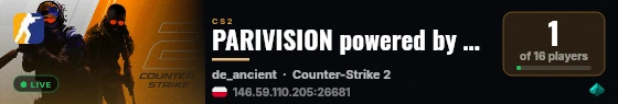 PARIVISION powered by PRACC.COM live status badge
