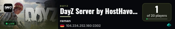DayZ Server by HostHavoc.com live status badge