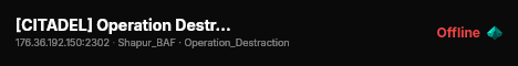 [CITADEL] Operation Destruction live status badge
