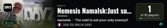 Nemesis Namalsk:Just survive Reborn PVE only live status badge