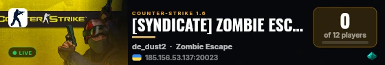 [SYNDICATE] ZOMBIE ESCAPE // AEGIS PROJECT [CSO MODELS] live status badge